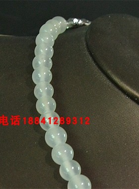 diy浅绿色岫玉手工编织冰种项链