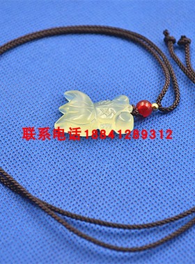 岫玉黄金玉小金鱼多色吊坠项坠