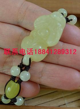 岫玉手工编织貔貅手链多种颜色