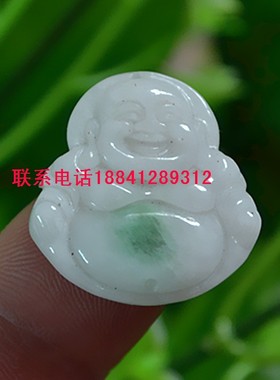 玉石饰品翡翠女士挂绳弥勒佛吊坠