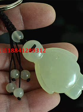 岫玉石雕大白超能陆战亲子款吊坠