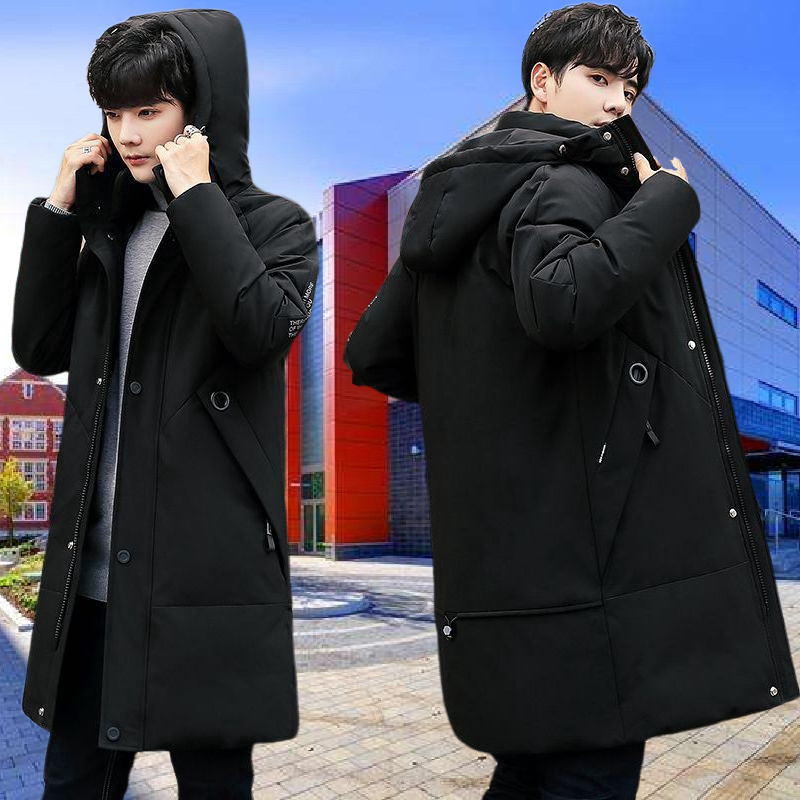 冬季青少年高中学生中长款服白鸭绒 小米时尚男装羽绒服