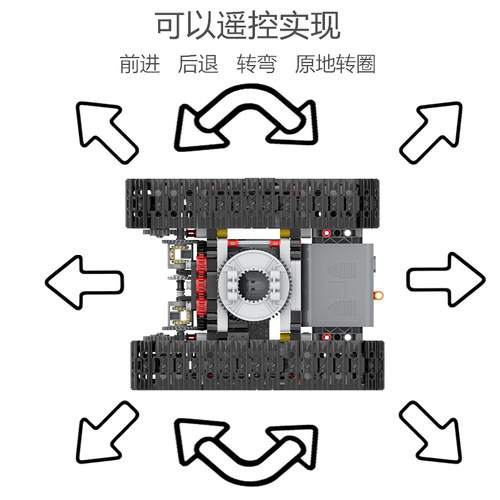 编程遥控双差速器履带车组装积木坦克重型科技拼装蓝牙模型玩具 - 图1