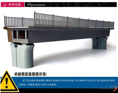 火车模型沙盘场景 DIY建筑 原创设计 铁路轨道公路高铁桥墩 - 图1