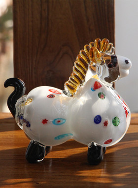 淄博琉璃生肖马属相摆件家居装饰品吉祥物动物工艺品送朋友家人