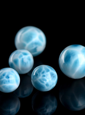 久雅水晶 天然海纹石单珠散珠 龟背纹圆珠 diy手链配件 厂家直销