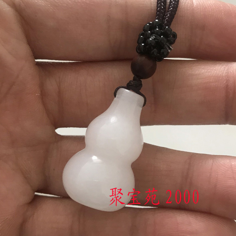 正品昆仑白玉葫芦玉坠油润饱满多子多福葫芦吊坠玉石挂件福禄-图1