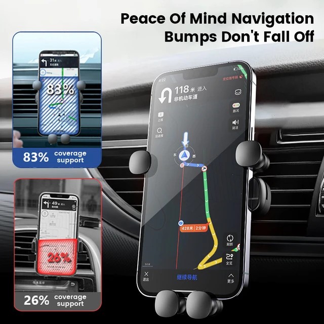 Gravity Car Phone Holder Air Vent Clip Mount Mobile Stand-图1