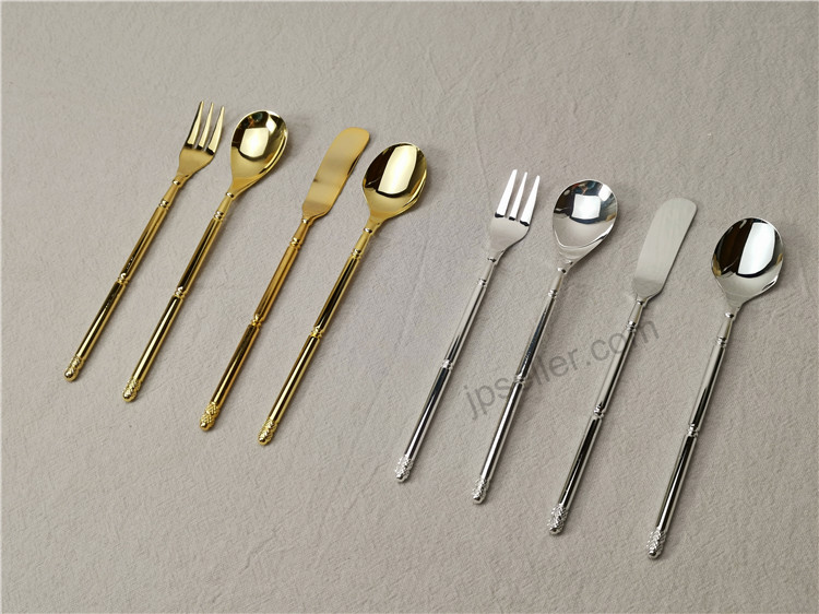 日本 简约风下午茶咖啡勺公主叉黄油刀砂糖勺系列黄铜制镀金镀银 - 图0