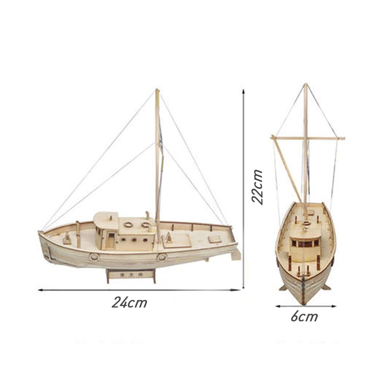 推荐纳克斯捕鱼船模儿童科教器材DIY制作 益智玩具 木质拼装模型 - 图3