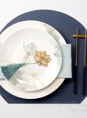 新中式风餐具饭店圆形组合摆台