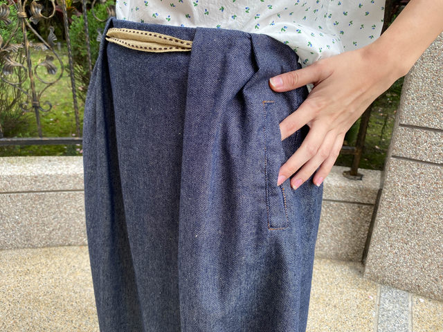 Retro style plus size elastic waist belted culottes