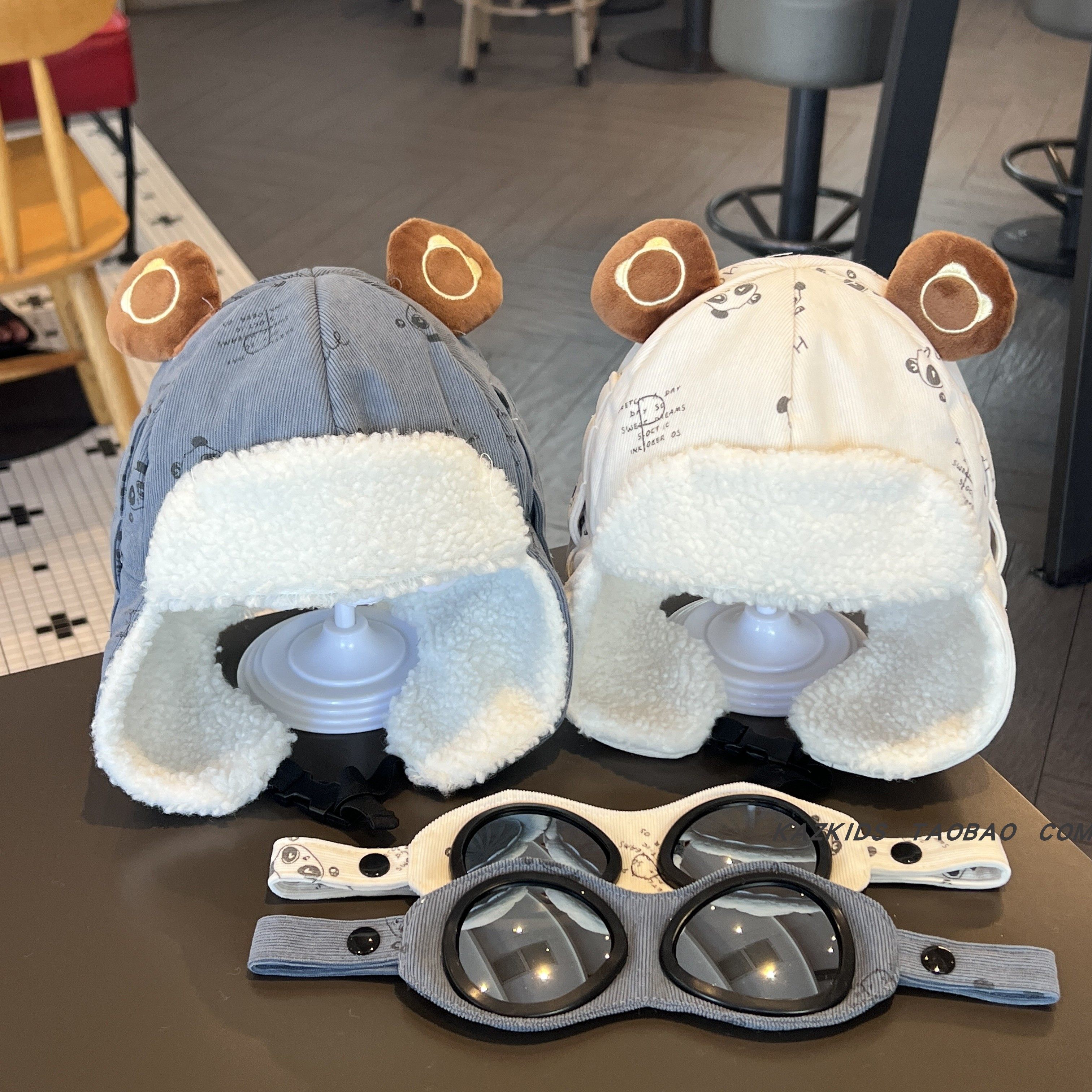 儿童帽子秋冬季男童眼镜雷锋帽防风护耳女宝宝保暖2025新款飞行帽,淘宝优惠券,粉丝福利购,淘宝优惠卷