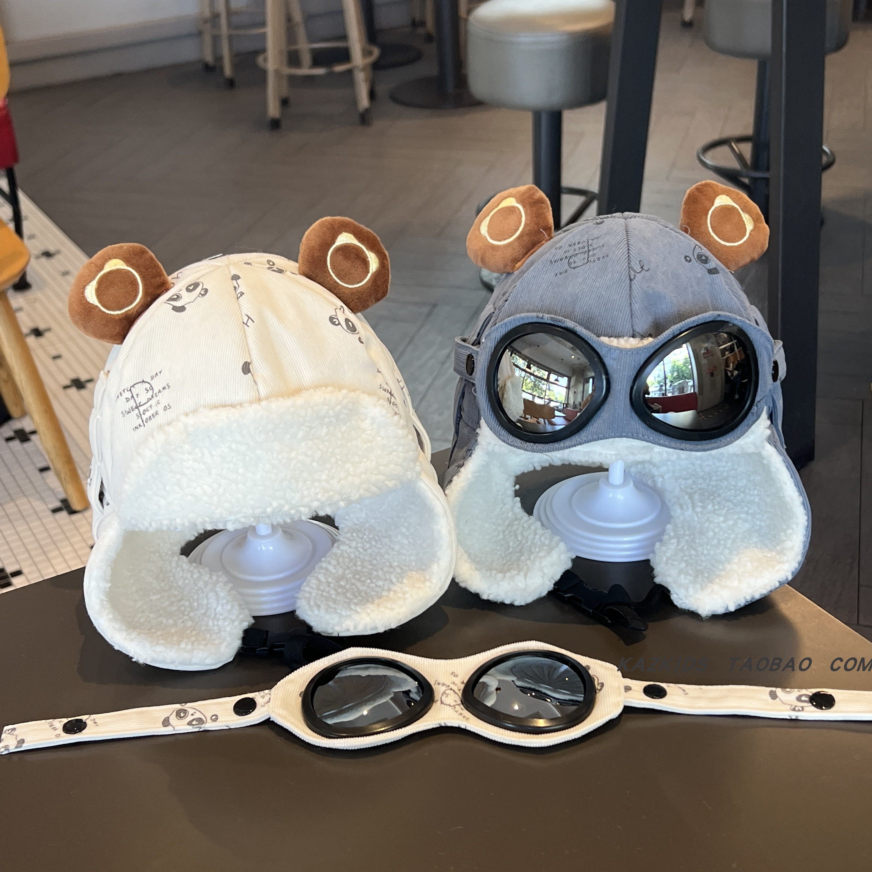 儿童帽子秋冬季男童眼镜雷锋帽防风护耳女宝宝保暖2025新款飞行帽,淘宝优惠券,粉丝福利购,淘宝优惠卷