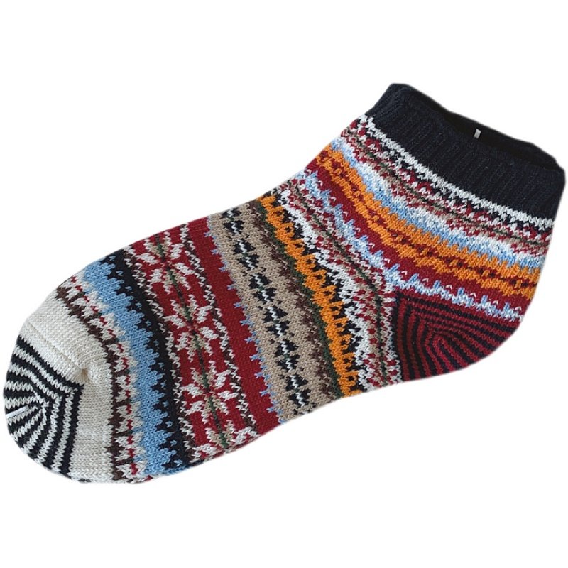 秋季日系美式粗线工装男短袜 阿美咔叽复古民族风棉粗针船袜子,淘宝优惠券,粉丝福利购,淘宝优惠卷