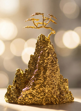 【本尼家】HY44现代轻奢装饰“金山”家居客厅桌面饰品玄关摆件