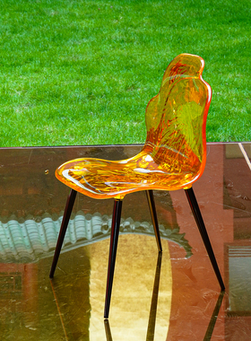 【本尼家】TY95亚克力透明彩色凳INS高颜值创意家用餐厅背靠椅子