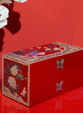 【本尼家】国粹非遗螺钿漆器鸟语花香螺钿首饰盒中式项链珠宝礼盒