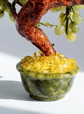 【本尼家】Y03新中式葡萄树盆景办公室装饰书房茶台桌面摆件