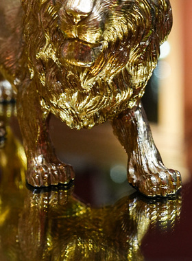 【本尼家】GY200轻奢黄铜狮子玄关装饰摆件