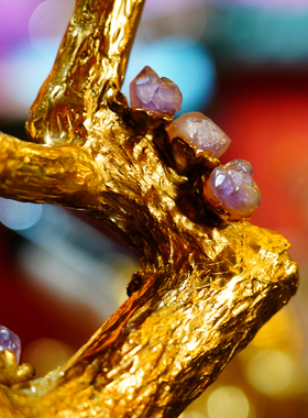 【本尼家】GY137水晶配铜喜鹊《喜上眉梢》桌面装饰玄关摆件