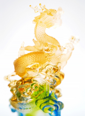 【本尼家】LL17非遗好物琉璃高升龙家居摆设客厅装饰乔迁开业摆件