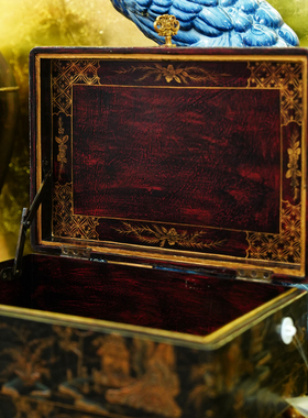 【本尼家】YS116法式中国风手绘山水图案装饰盒