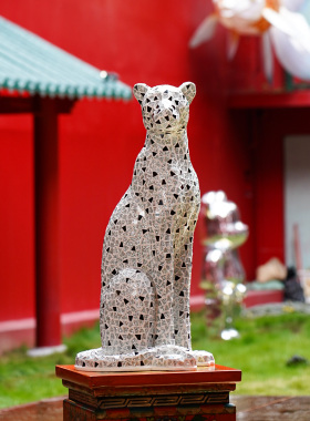 【本尼家】马赛克钻石玻璃贴片豹子装饰个性家居摆设创意玄关摆件