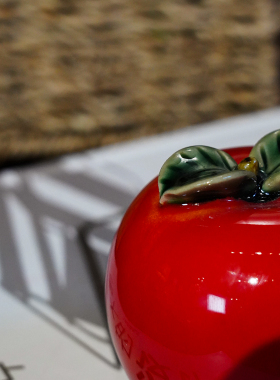 【本尼家】AM92非遗手工石湾陶瓷苹果客厅摆设乔迁创意玄关摆件