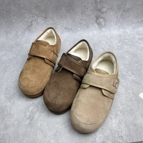 工厂25断码真皮冬季新款女鞋厚底勃肯鞋圆头松糕底套脚加绒女棉鞋 - 图1