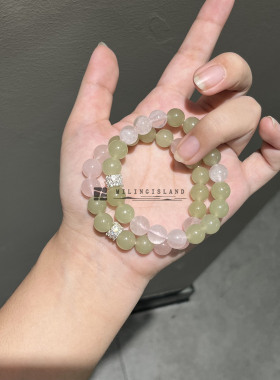 春日桃花觅灵屿粉水晶玉石手链