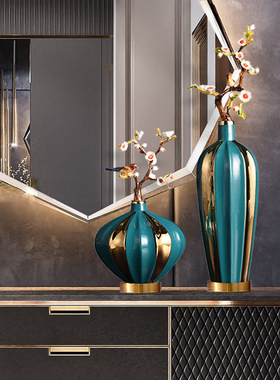 陶瓷摆件新中式客厅珐琅彩装饰品