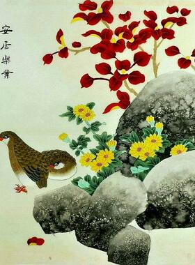 手绘工笔画花鸟装饰画国画四尺斗方客厅办公室中式大厅顾雪芳GG