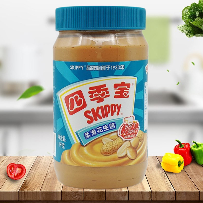 SKIPPY四季宝柔滑花生酱510g*2瓶涂面包酱拌面酱火锅三明治酱香浓-图1