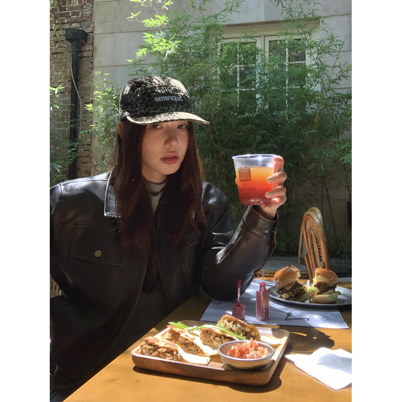 Halo Luu美式痞帅棕色皮衣外套女秋季韩系洗褪做旧复古短款皮夹克,淘宝优惠券,粉丝福利购,淘宝优惠卷