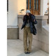 HaloLuu American retro leopard ພິມ jeans ຂາກວ້າງ