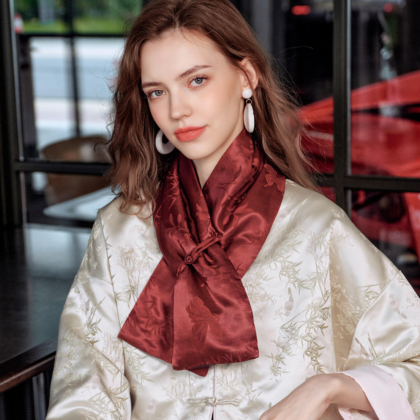 美标新款真丝围巾女冬100%桑蚕丝填充保暖加厚百搭时尚中国风围脖,淘宝优惠券,粉丝福利购,淘宝优惠卷