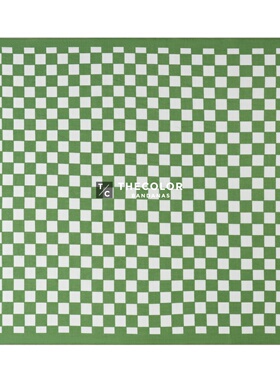 绿色棋盘格嘻哈潮酷小方巾头巾