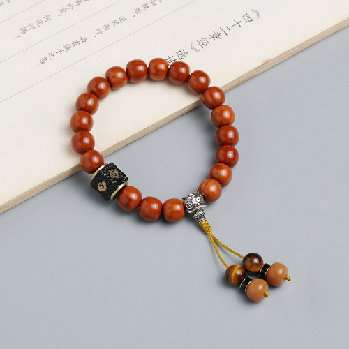 猴头手串男女核桃文玩老型光珠佛珠手链精品国风祥云配饰藏式醒狮 - 图3