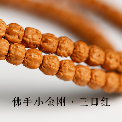 佛手小金刚菩提手串三日红五爪金龙藏切108颗原籽佛念珠文玩配饰 - 图1