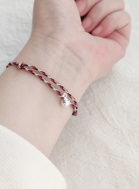 编织手绳925925纯银冷淡风女