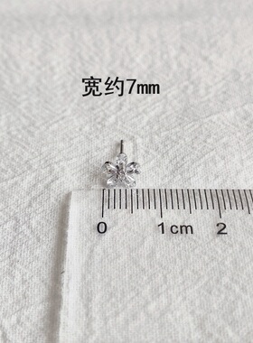 925纯银锆石女包金耳钉