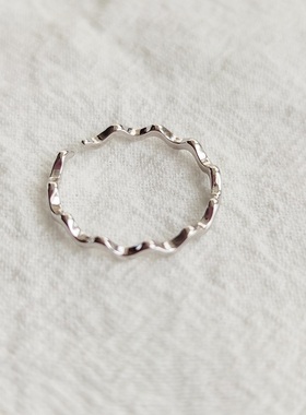 线条波浪开口925925纯银时尚