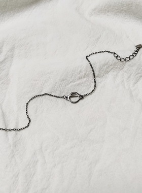 黑色首饰品925925纯银冷淡风