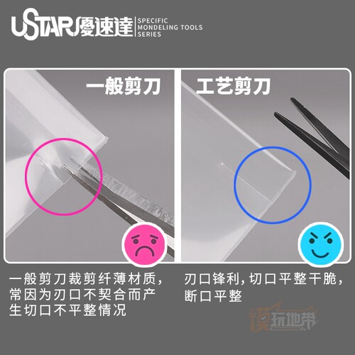 优速达 UA-91251 高精度 模型 遮盖带 水贴 剪刀 手工裁纸剪刀 - 图1