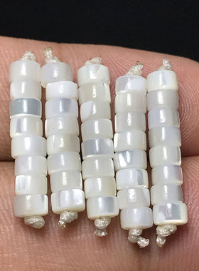 天然文玩白母贝珍珠隔片配饰精工文玩隔珠隔片配件