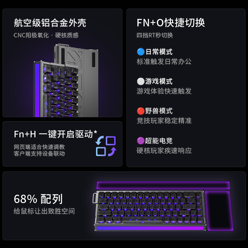 联想拯救者R9磁轴键盘游戏电竞专用拿铁磁轴Pro无畏契约打瓦FPS