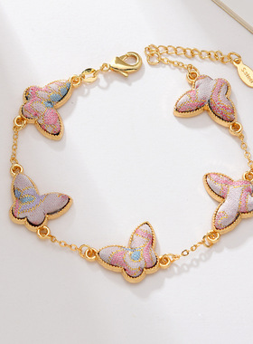 国风葫芦蝴蝶心形宋锦手链新中式非遗小饰品精致高级感时尚高颜值