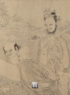 石涛白描罗汉图卷真正人物中国画