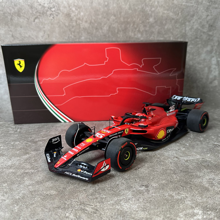 BBR1:18法拉利F1 SF23 2023巴林站勒克莱尔 / 赛恩斯汽车模型 - 图0